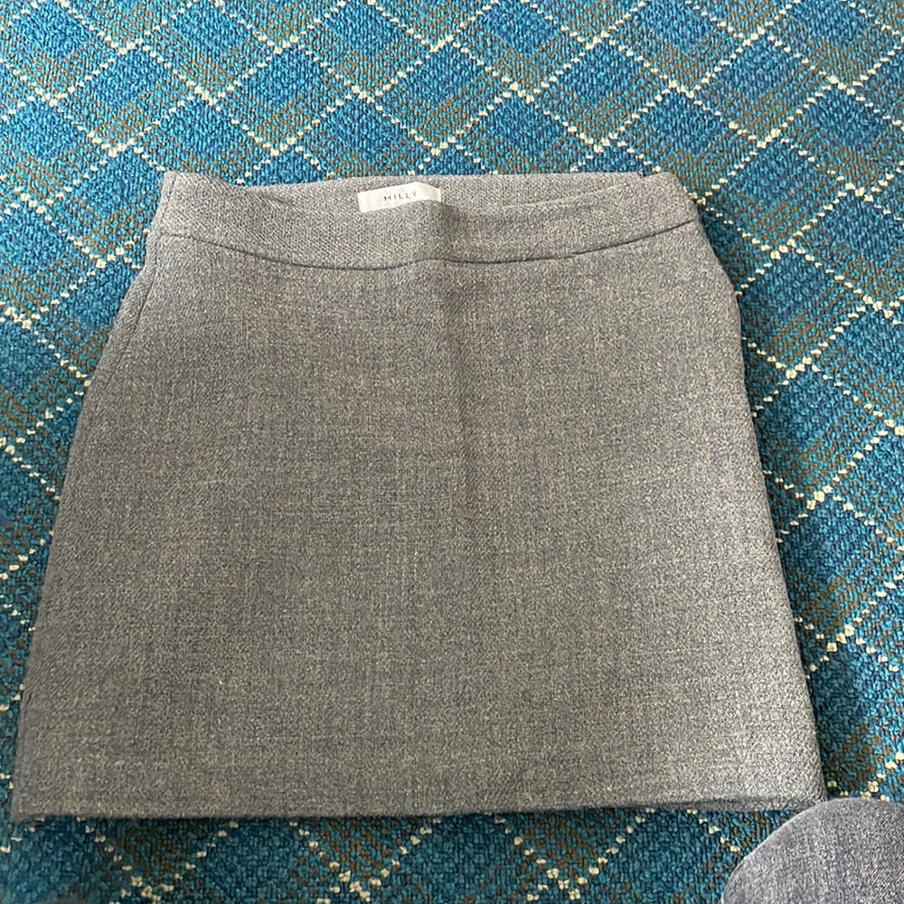 Milly grey wool mini skirt